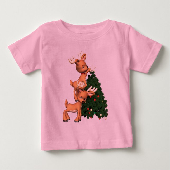 Holiday Reindeer Sweatshirt Kids Baby T-shirt (Vorderseite)