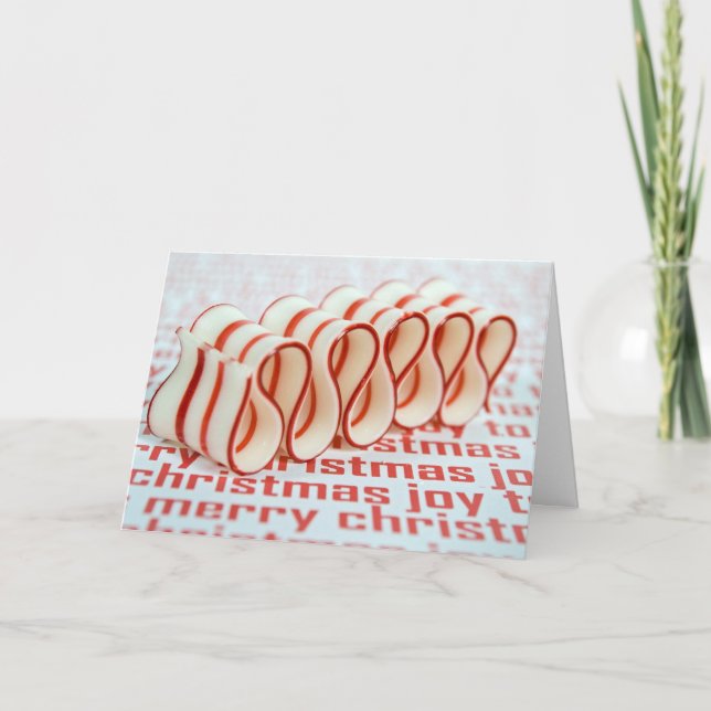 Holiday Ribbon Candy Feiertagskarte (Vorderseite)