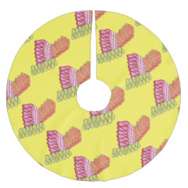 Holiday Ribbon Hard Candy Gelbe Weihnachtsfeiertag Polyester Weihnachtsbaumdecke
