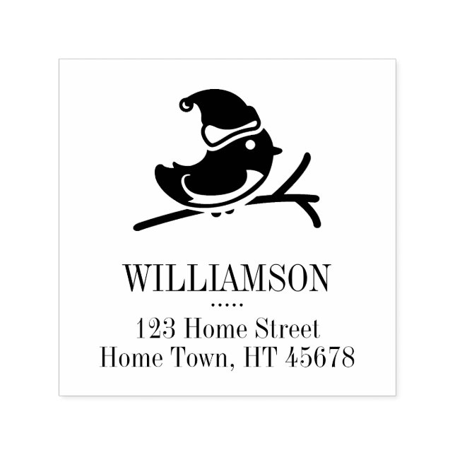 Holiday Robin Square Rücksendeadresse Permastempel (Design)