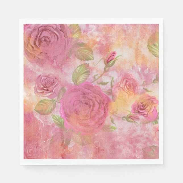Holiday Rose Luncheon Paper Napkins Serviette (Vorderseite)