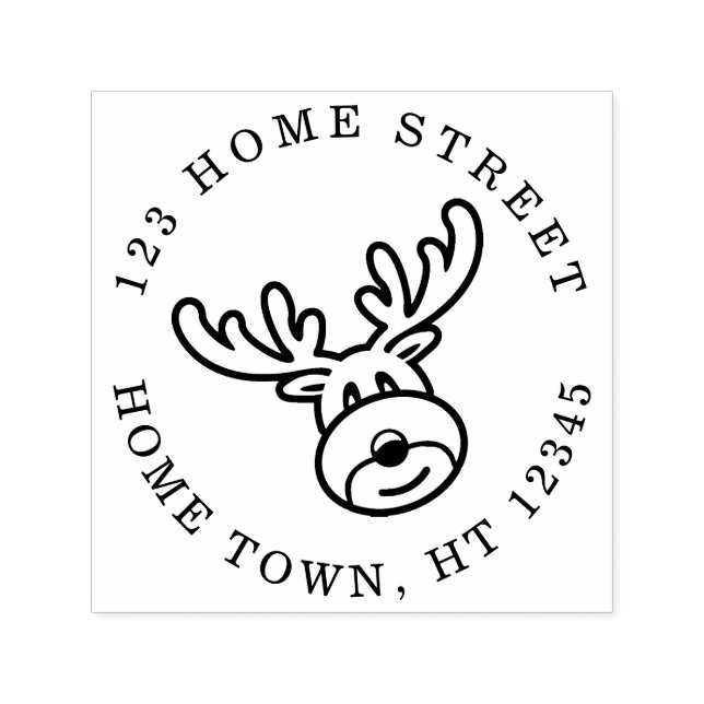Holiday Rudolph Circle Rücksendeadresse Permastempel (Design)