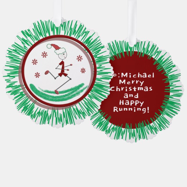 Holiday Runner Typen Card Ornament Karte (Vorderseite/Rückseite)