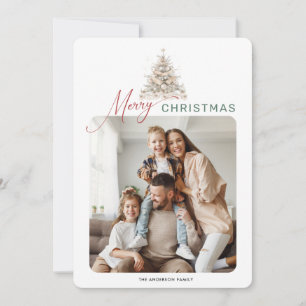 Holiday Rustic Evergreen Message Foto Weihnachten