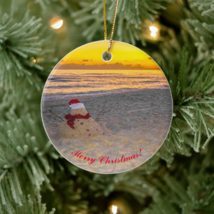 Holiday Sandman am Strand Keramik Ornament