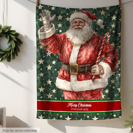 Holiday Santa Blanket in Rot und Weiß Fleecedecke