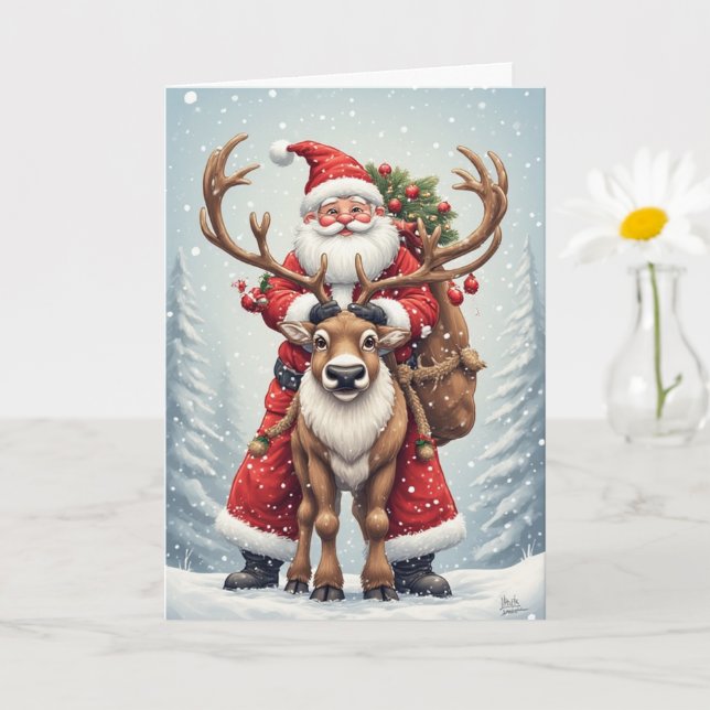 Holiday Santa Claus Karte (Kleine Pflanze)
