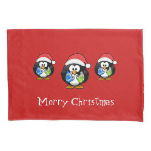 Holiday Santa Penguins Pillowcase Kissenbezug