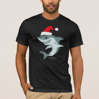 Holiday Santa Shark Christmas Dark T - Shirt