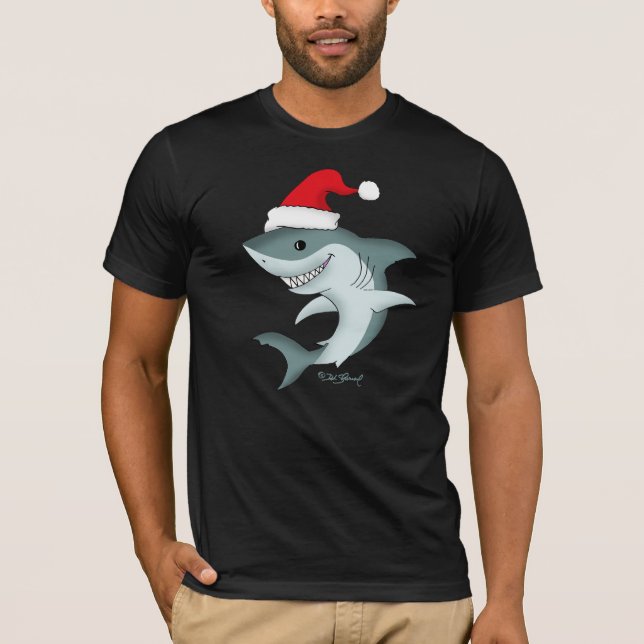 Holiday Santa Shark Christmas Dark T - Shirt (Vorderseite)