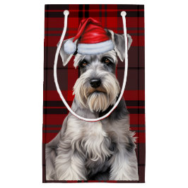 Holiday Schnauzer Dog Holiday Plaid Christmas Kleine Geschenktüte