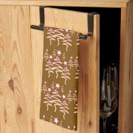 Holiday Scribble Tree + Star Repeat Brown Geschirrtuch