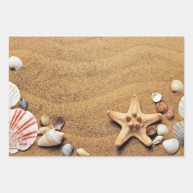 Holiday Seashells Beach Geschenkpapier Set (Vorderseite)