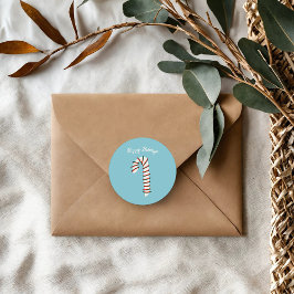 Holiday Season Artistic Candy Cane Gruß Runder Aufkleber