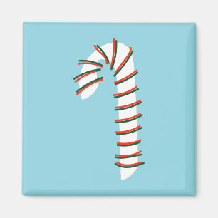 Holiday Season Artistic Candy Cane Magnet