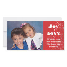 Holiday Season Red/White Snow-Christmas Foto Card