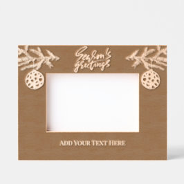 Holiday Seasons Greetings Fir Branch Custom Text Geätzte Rahmen
