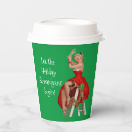 Holiday Shenanigans Retro Pinup Weihnachten Pappbecher