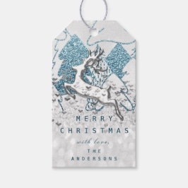 Holiday Silver Spark Hört Weihnachts Rentier 3D Geschenkanhänger