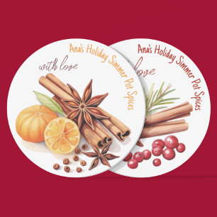 Holiday Simmer Pot Gewürze Etiketten