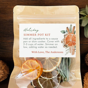 Holiday Simmer Pot Kits Stovetop Potpourri Label Rechteckiger Aufkleber