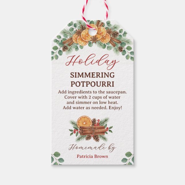 Holiday Simmering Potpourri Recipe  Geschenkanhänger (Vorderseite)