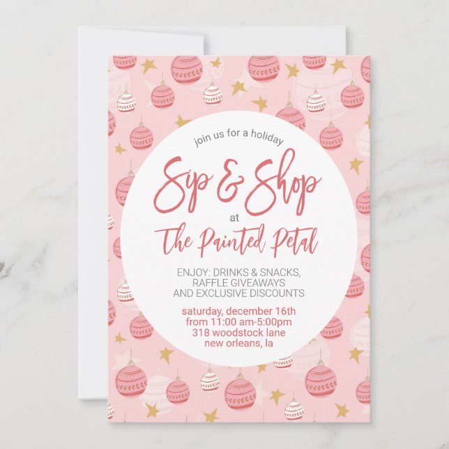 Holiday Sip and Shop Einladung (Vorderseite)