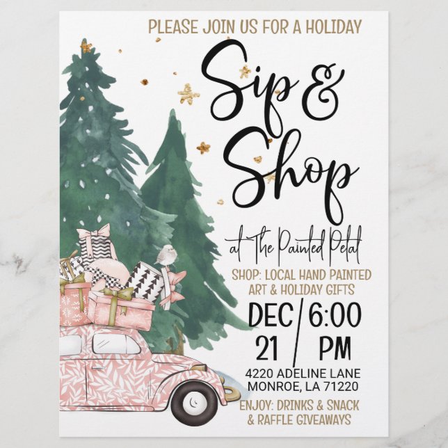 Holiday Sip and Shop Flyer (Vorne)