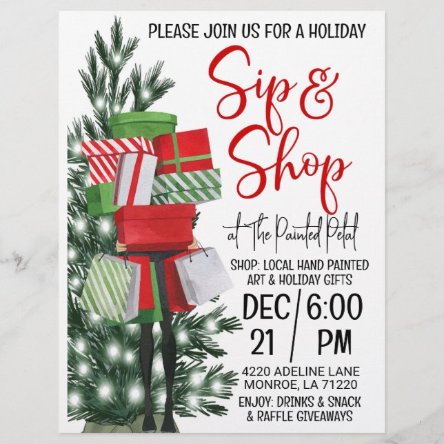 Holiday Sip and Shop Flyer Briefbogen (Vorderseite)