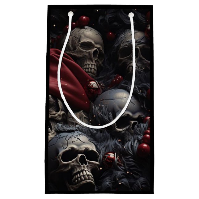 Holiday Skull Geschenktasche (schwarz) Kleine Geschenktüte (Vorderseite)