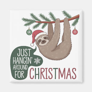 Holiday Sloth - Just Hangin’ Around zu Weihnachten Magnet