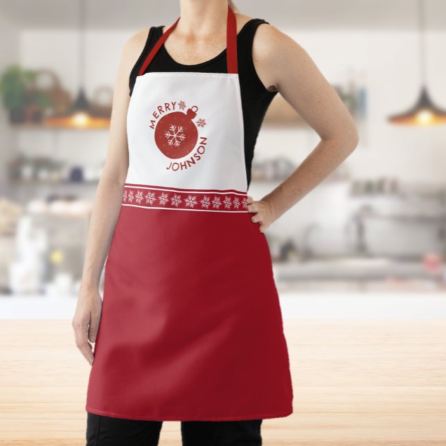 Holiday Snowflake Fügen Sie Ihren Namen Text hinzu Schürze (Holiday Snowflake Apron)