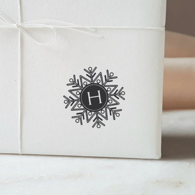 Holiday Snowflake Monogram Permastempel (Von Creator hochgeladen)