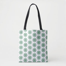 Holiday Snowflake Plaid Pattern Green