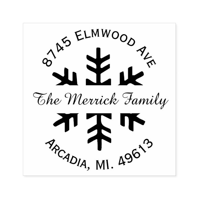 Holiday Snowflake Rücksendeadresse Gummi Briefmark Gummistempel (Prägung)