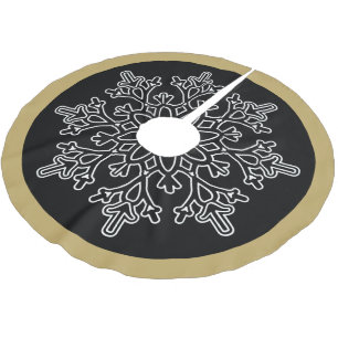 Holiday Snowflake Tree Skirt Polyester Weihnachtsbaumdecke