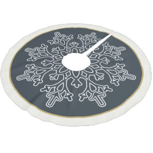 Holiday Snowflake Tree Skirt Polyester Weihnachtsbaumdecke