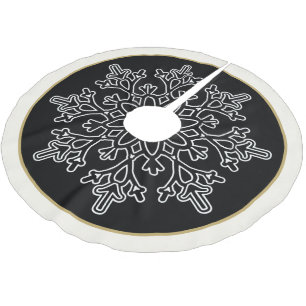 Holiday Snowflake Tree Skirt Polyester Weihnachtsbaumdecke