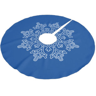 Holiday Snowflake Tree Skirt Polyester Weihnachtsbaumdecke