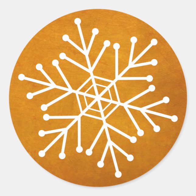 Holiday Snowflake Umschlag oder gegenwärtige Siege Runder Aufkleber (Vorderseite)