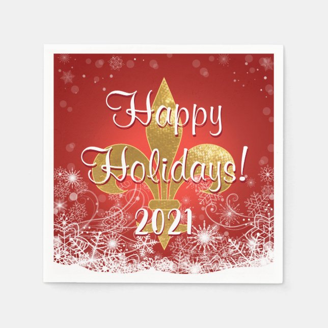 Holiday Snowflakes Fleur Serviette (Vorderseite)