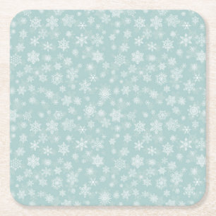 Holiday Snowflakes Frohe Weihnachten Rechteckiger Pappuntersetzer