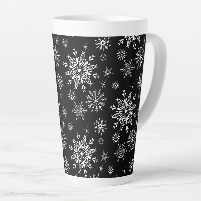 Holiday Snowflakes Latte Tasse (Rechte Ecke)
