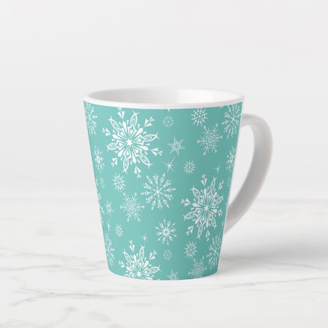 Holiday Snowflakes Latte Tasse (Rechte Ecke)
