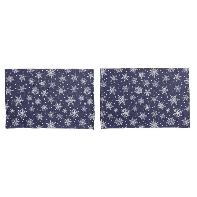 Holiday Snowflakes Pillowcase Set Kissenbezug (Vorderseite-Set)