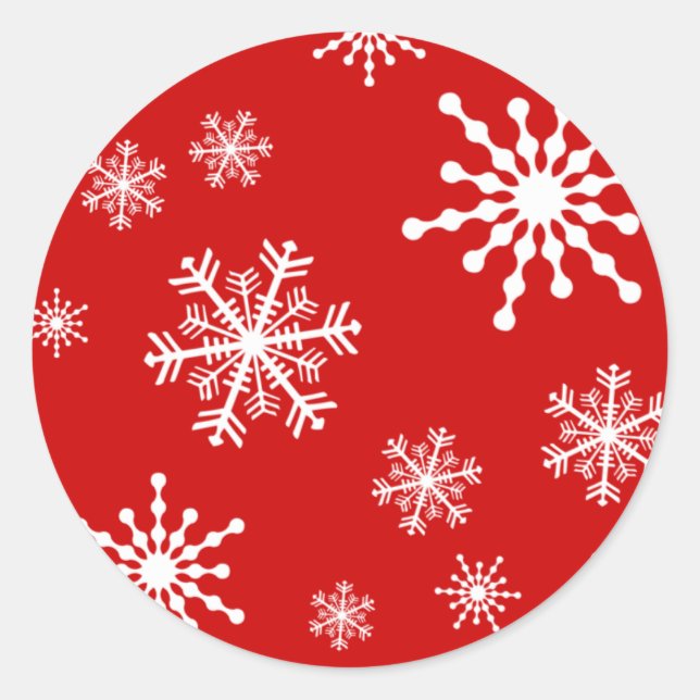 Holiday Snowflakes Runder Aufkleber (Vorderseite)