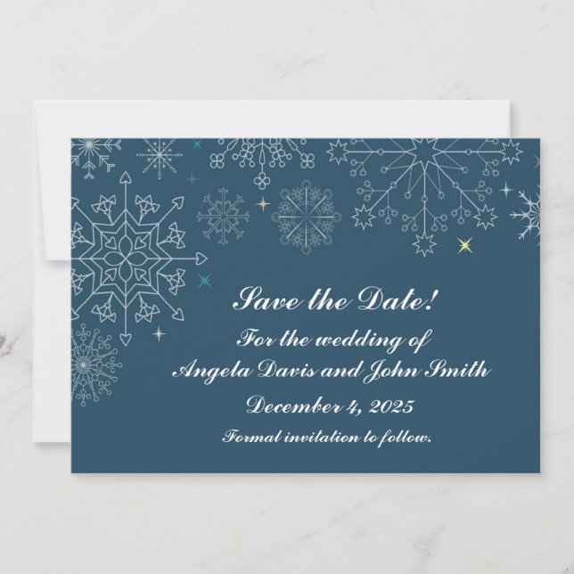 Holiday Snowflakes Save the Date (Vorderseite)