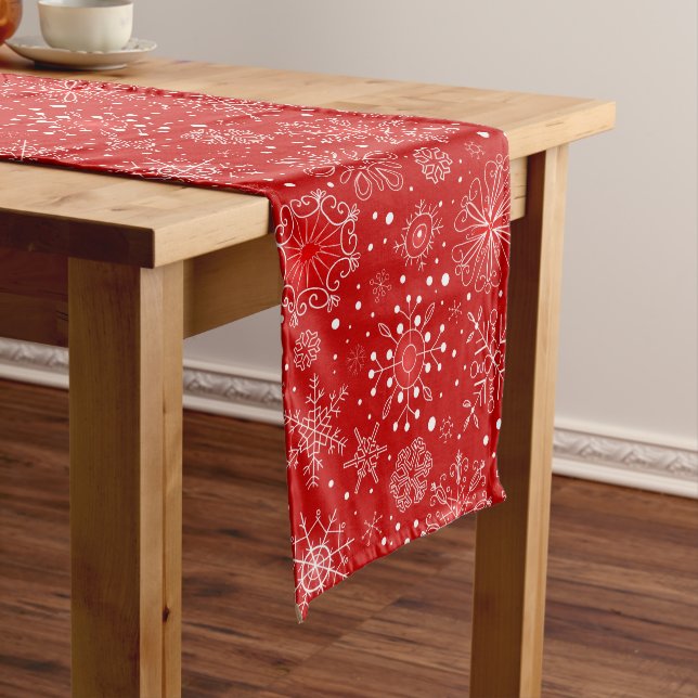 Holiday Snowflakes Table Runner Mittelgroßer Tischläufer (Beispiel)