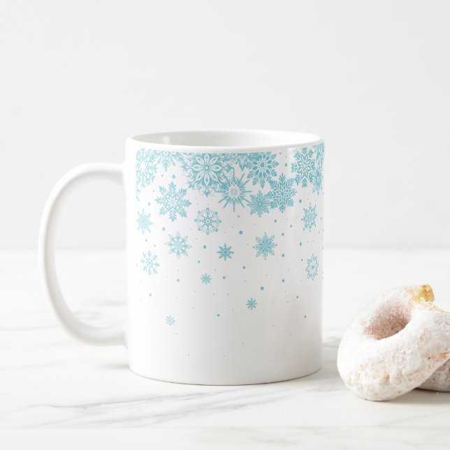 Holiday Snowflakes Tasse Kaffee (Mit Donut)