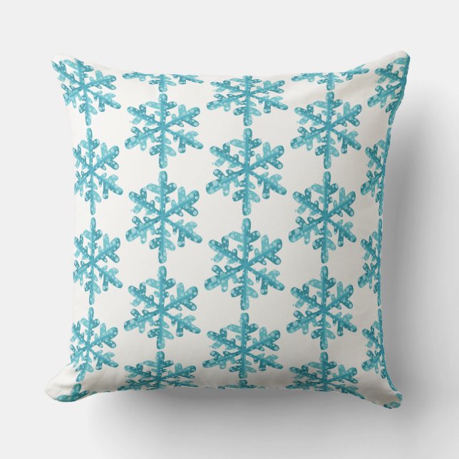 Holiday Snowflakes Throw Kissen (Vorderseite)
